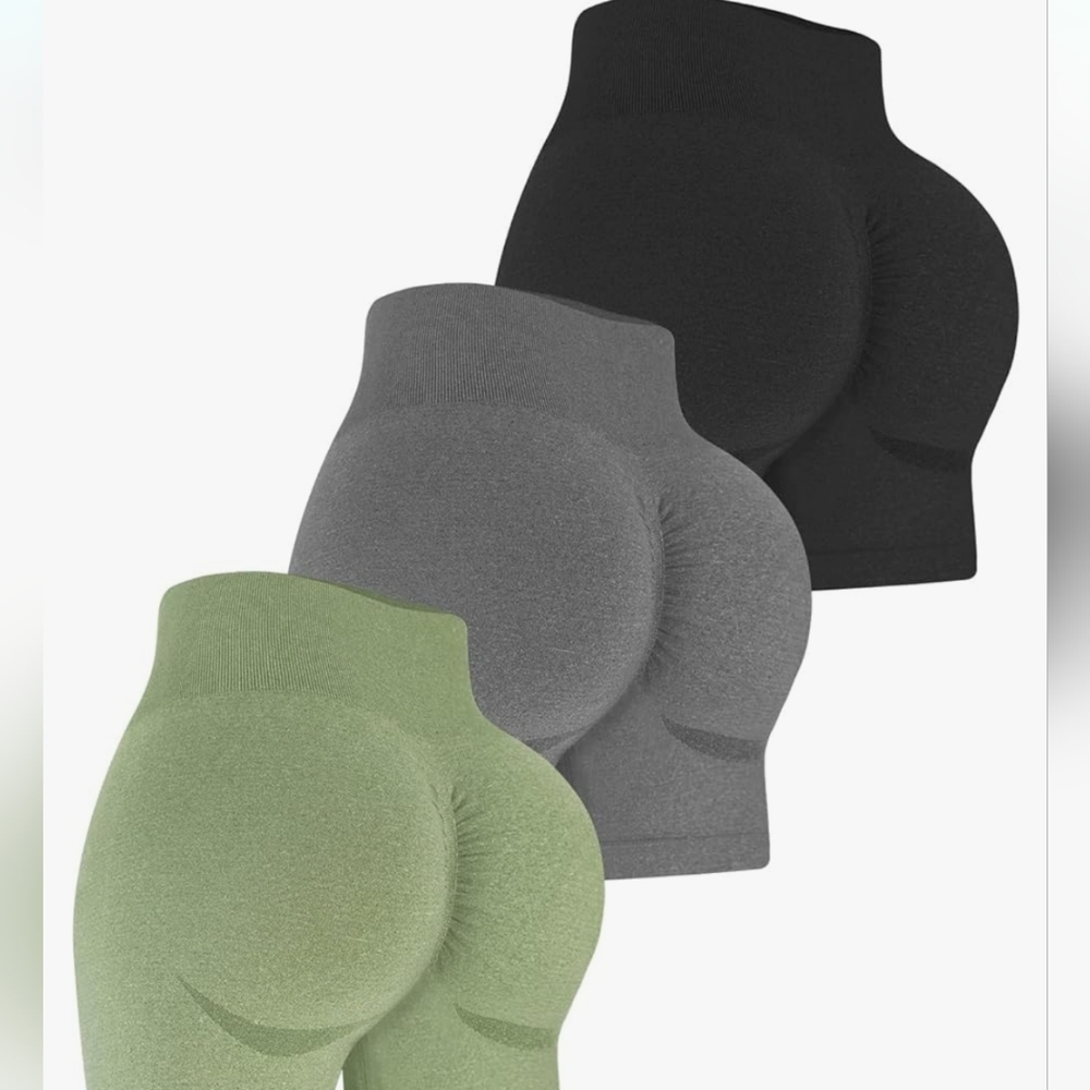 TDIFFUN Womens Workout Shorts Yoga Sets 3 PieceSeamless High Waisted